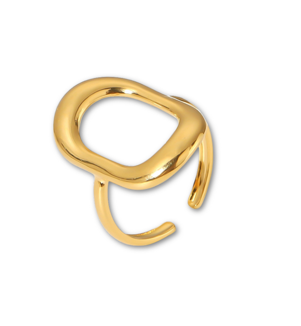 KAYA sieraden  Adjustable Ring Bold Oval | Stainless Steel