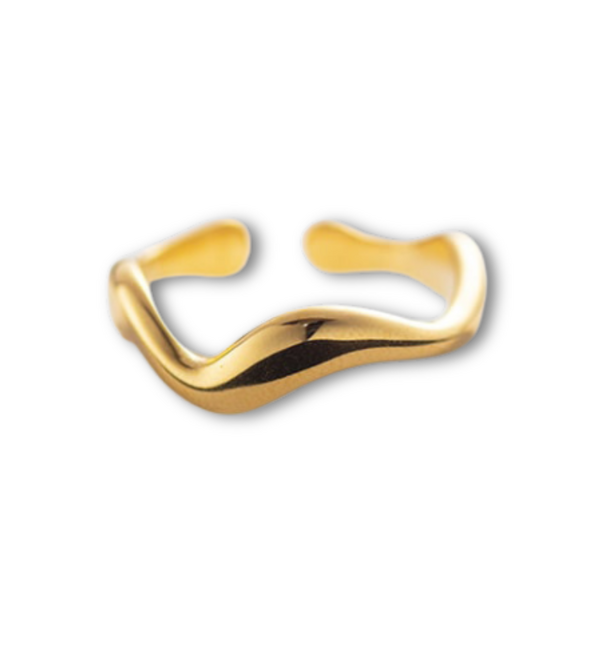 KAYA sieraden Minimalist Adjustable Ring Waves | Stainless Steel