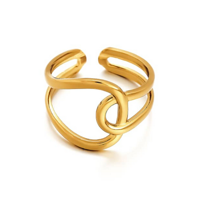 KAYA sieraden Adjustable Statement Ring with Loop