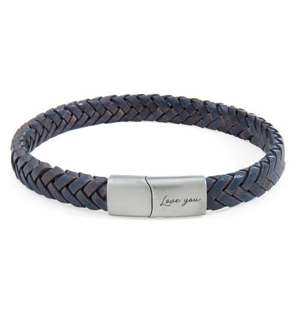 KAYA sieraden Braided Men's Leather Bracelet 'Personal Signature'