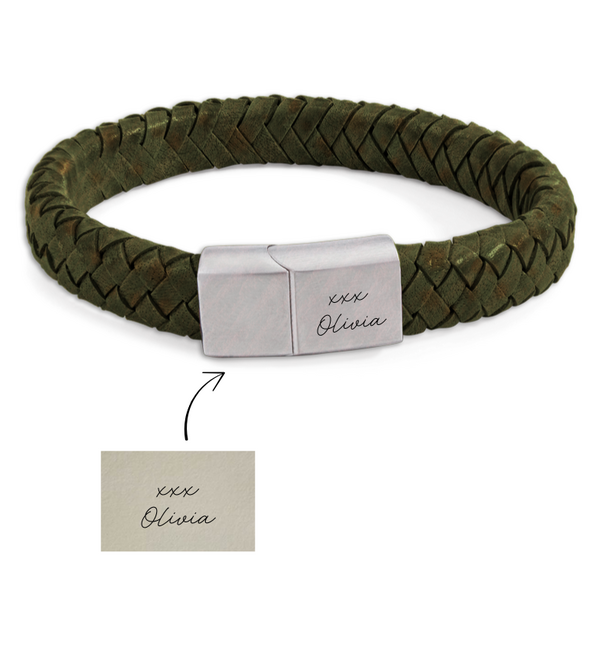 KAYA sieraden Men's Bracelet Leather 'Own Handwriting' Edge