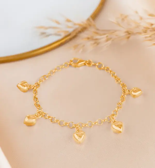 KAYA sieraden Bedelarmband 5 Hartjes