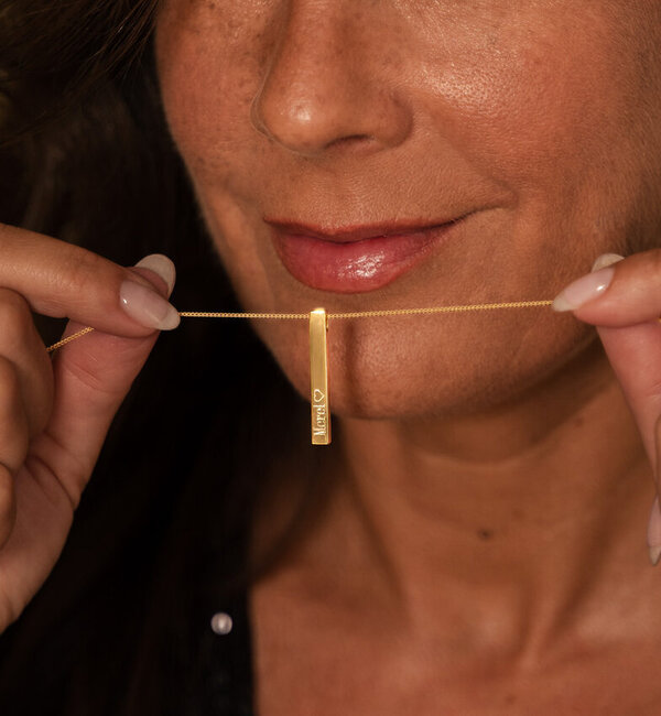 KAYA sieraden Necklace with Engraving 'Elegant Bar'
