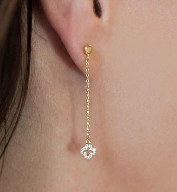 KAYA sieraden Clover Earrings with Crystal