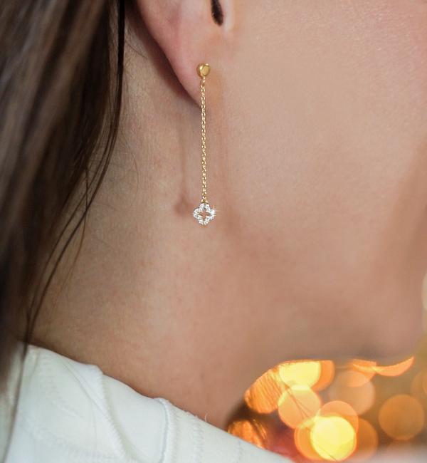 KAYA sieraden Luxury Clover Earrings with Crystal