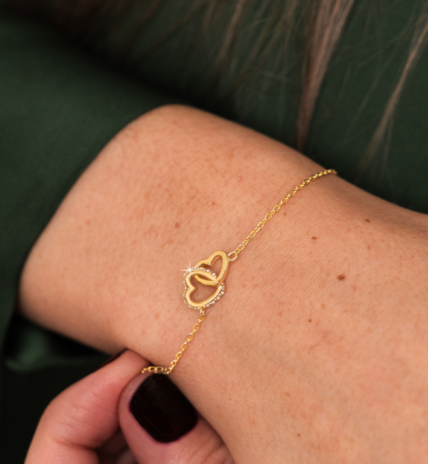 KAYA sieraden Bracelet 'Connected Heart' with Crystals