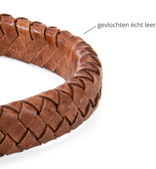 KAYA sieraden Heren Armband Leer met Gravure 11mm