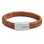 KAYA sieraden Men's Leather Bracelet with Engraved Edge