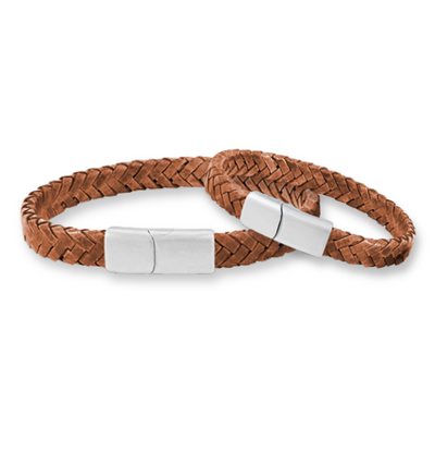 KAYA sieraden Father & Son Bracelets Braided Leather | Camel
