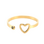 KAYA sieraden  Adjustable Open Heart Ring with Crystal | Stainless Steel