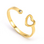 KAYA sieraden  Adjustable Open Heart Ring with Crystal | Stainless Steel