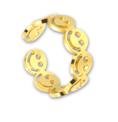KAYA sieraden Adjustable Ring Smiley