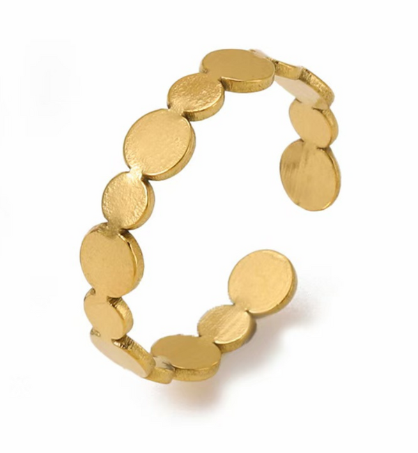 KAYA sieraden Minimalist Adjustable Ring Dots | Stainless Steel