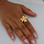 KAYA sieraden  Verstelbare Statement Ring met Bloem | Stainless Steel