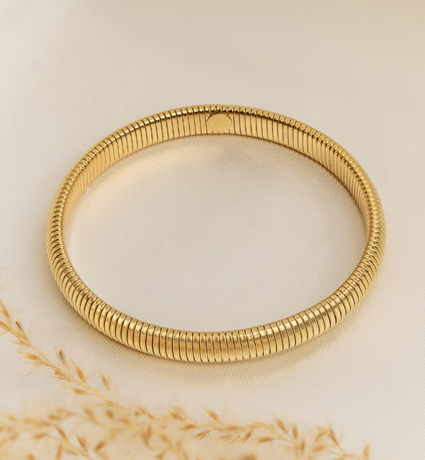 KAYA sieraden Bangle met Stretch 'Gold & Bold' | Stainless Steel Goud
