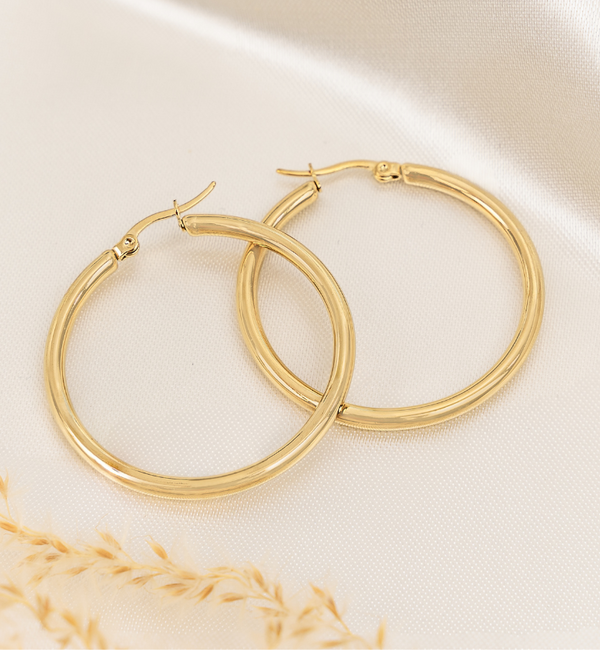 KAYA sieraden Basic Bold Hoop Earrings 4 cm Stainless Steel