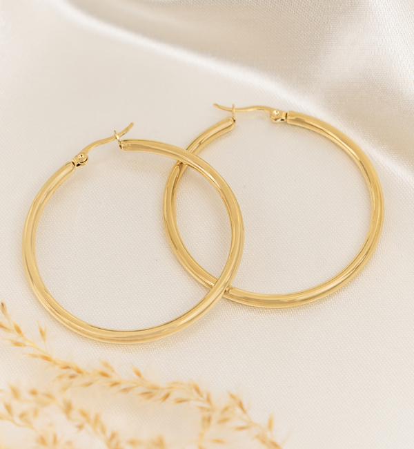 KAYA sieraden Basic Bold Hoop Earrings 5cm | Stainless steel