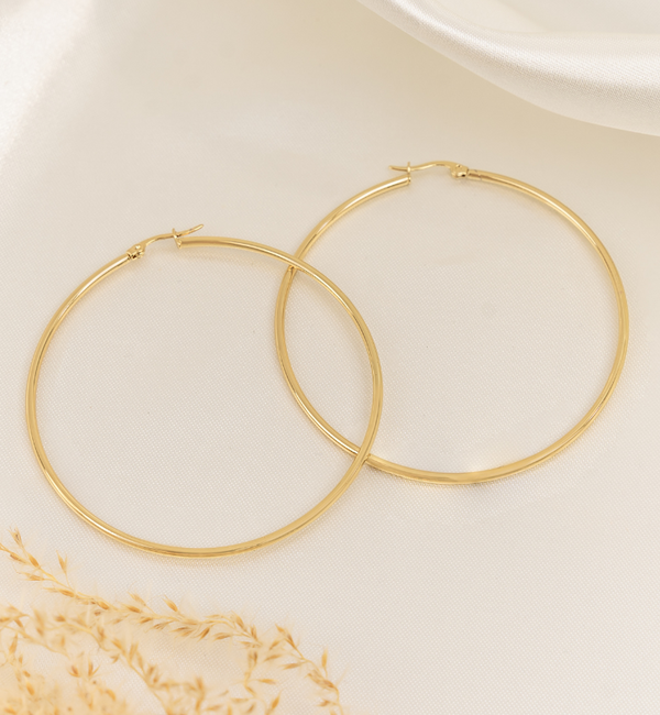 KAYA sieraden Basic Large Hoop Earrings 7cm | Stainless steel