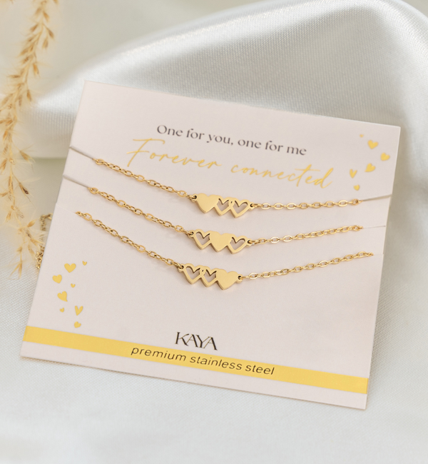 KAYA sieraden Friends necklaces set “Hearts” | Stainless Steel