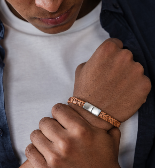 KAYA sieraden Vader & Dochter Leren Armbanden Set