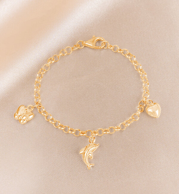 KAYA sieraden Bedelarmband met 3 Bedeltjes