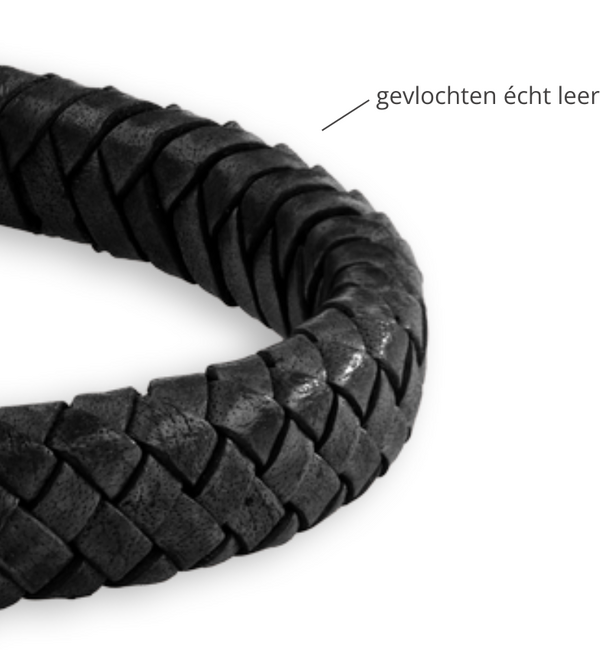 Sieraden Boys bracelet with name Leather Â´Rock My WorldÂ´ | Black