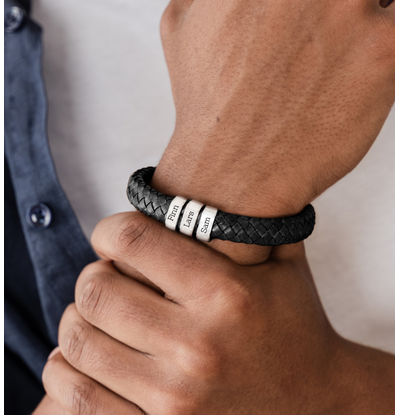 KAYA sieraden Men's Bracelet Leather 'Rock My World' | Choose your Charms