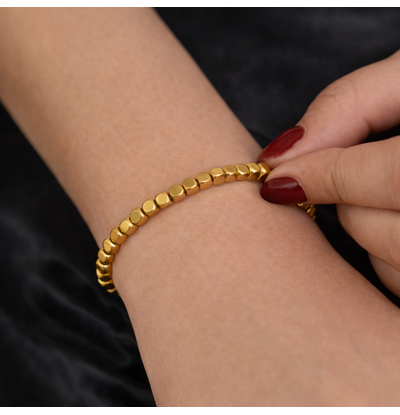 KAYA sieraden Armband Dames 'Golden Blocks' Medium