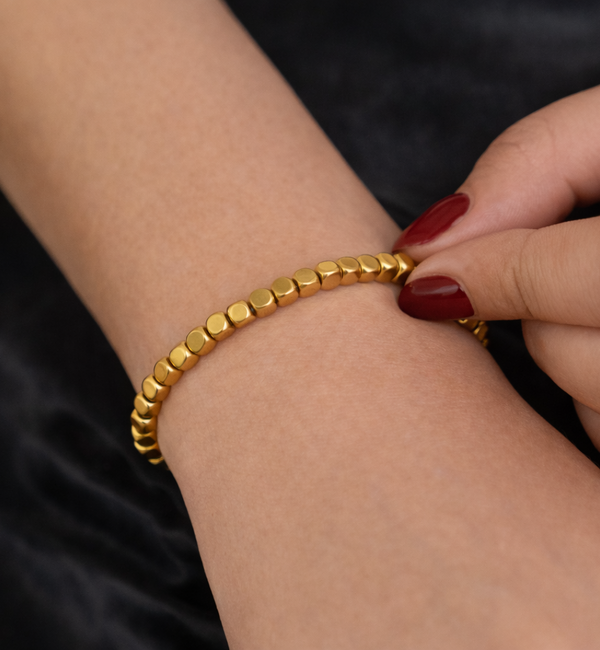 KAYA sieraden Bracelet Ladies 'Golden Blocks' Medium | Stainless Steel