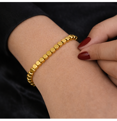 KAYA sieraden Armband Dames 'Golden Blocks' Large