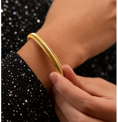 KAYA sieraden Elastic bracelet with stripes | Small