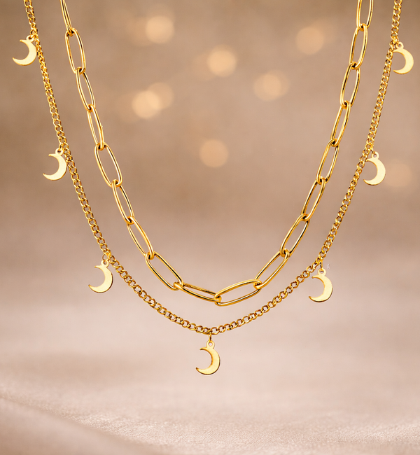 KAYA sieraden Ketting met Maantjes | Stainless Steel