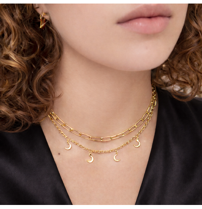 KAYA sieraden Necklace with Moons | Stainless Steel