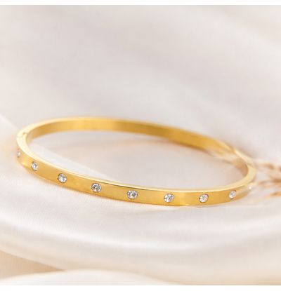 KAYA sieraden Bangle met Steentjes I Stainless Steel