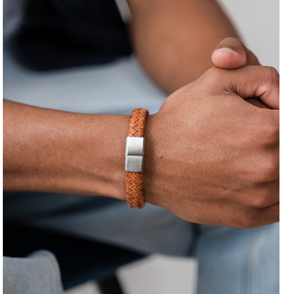 KAYA sieraden Men's Leather Bracelet with Edge Engraving | Choose the color - Copy