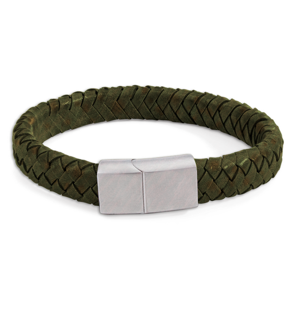 KAYA sieraden Heren Armband Leer 11mm