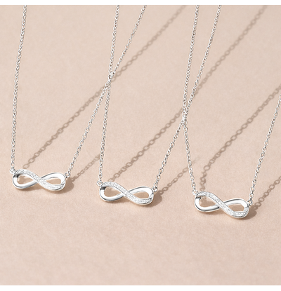 KAYA sieraden 3 Kettingen 'Infinity Crystal'