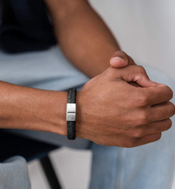 KAYA sieraden Men's Leather Edge Bracelet