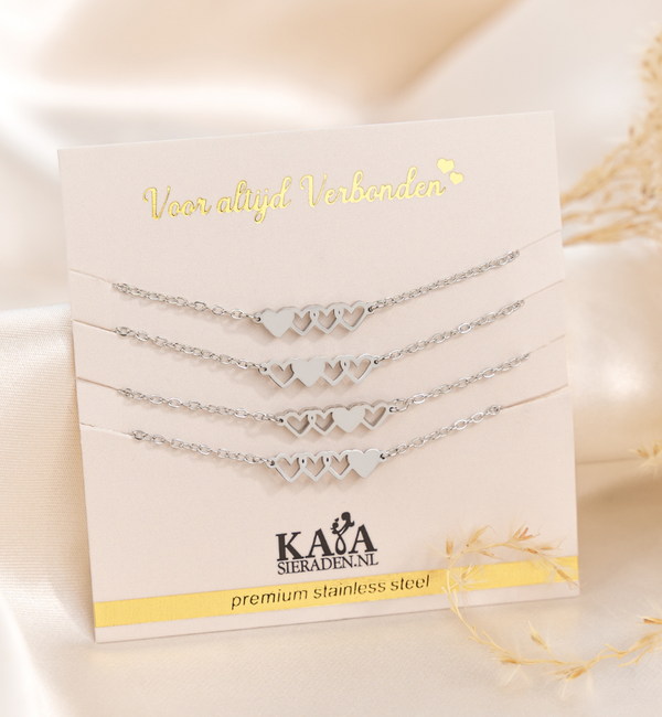 KAYA sieraden Moeder & 3 dochters  armbanden setje  | Stainlesss Steel