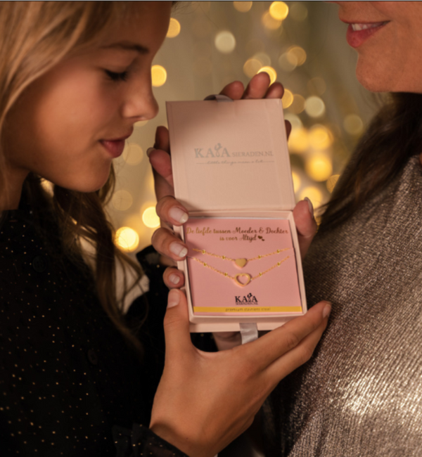 KAYA sieraden Moeder & Dochters Armbanden 'Hartjes'| Stainless Steel