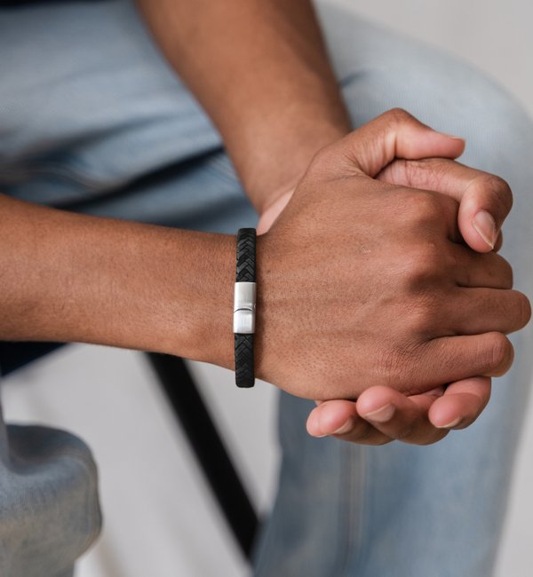 KAYA sieraden Jongens Armband Gevlochten Leer