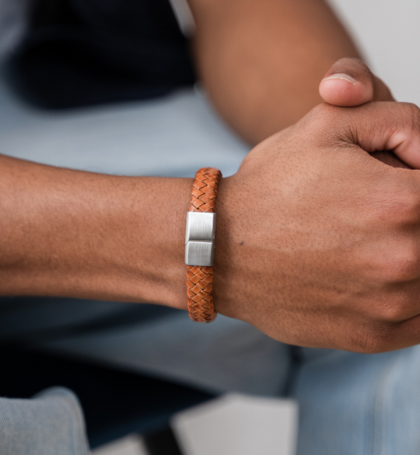 KAYA sieraden Heren Armband Leer Edge