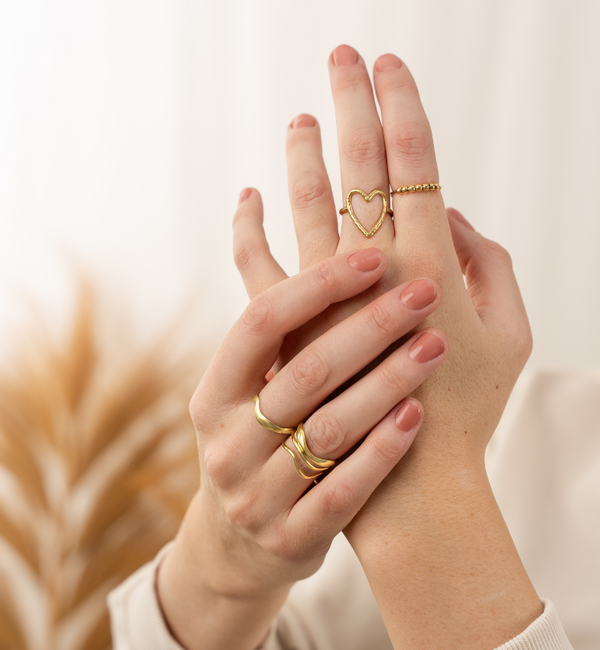 KAYA sieraden Minimalistic Adjustable Ring Waves | Stainless Steel