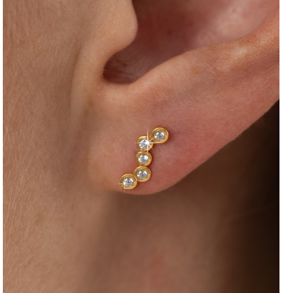 KAYA sieraden Luxury Studs Wave with Zirconia Stones