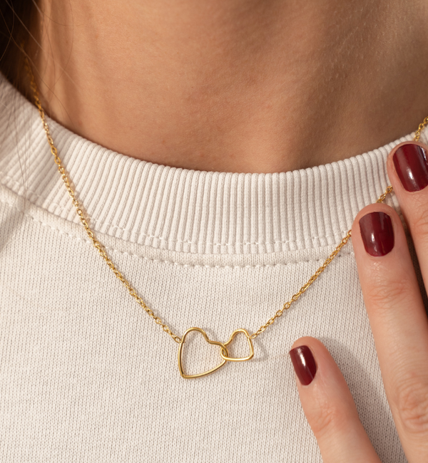 KAYA sieraden Necklace Two Hearts | Stainless Steel