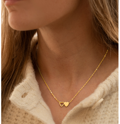 KAYA sieraden Necklace 'Two Hearts' | Stainless Steel