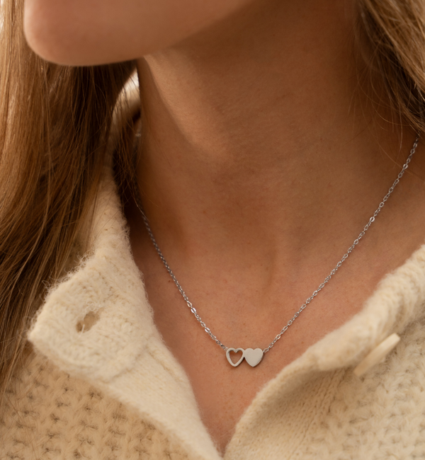 KAYA sieraden Necklace 'Two Hearts' | Stainless Steel