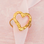 KAYA sieraden Adjustable Ring Open Heart with Structure | Stainless Steel Gold
