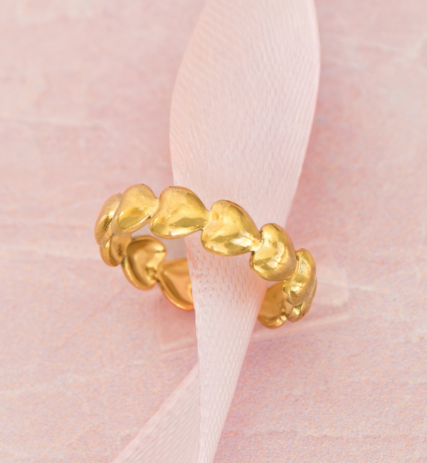 KAYA sieraden Verstelbare Ring met Hartjes | Stainless Steel