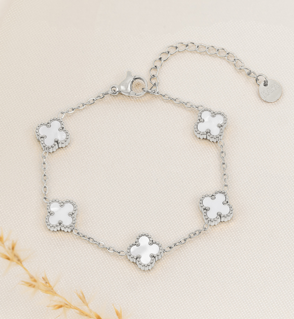 KAYA sieraden Children's bracelet Clover White | Stainless Steel
